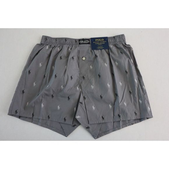 Polo Ralph Lauren R382RL Men's Sz M Gray Allover Pony Print Classic Fit Boxers - Picture 1 of 4